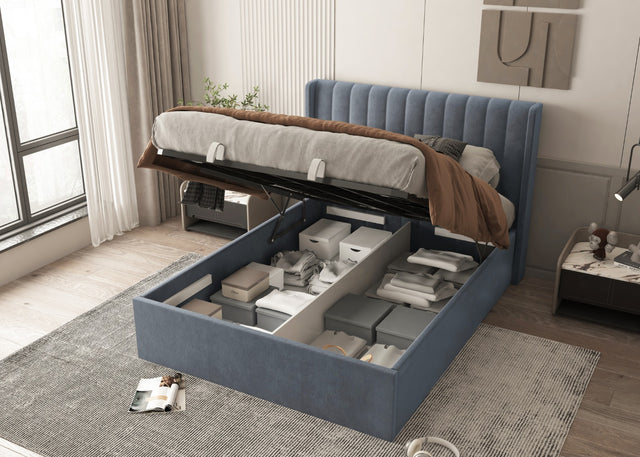 ABBY Upholstered Storage Bed with Hydraulic Lift