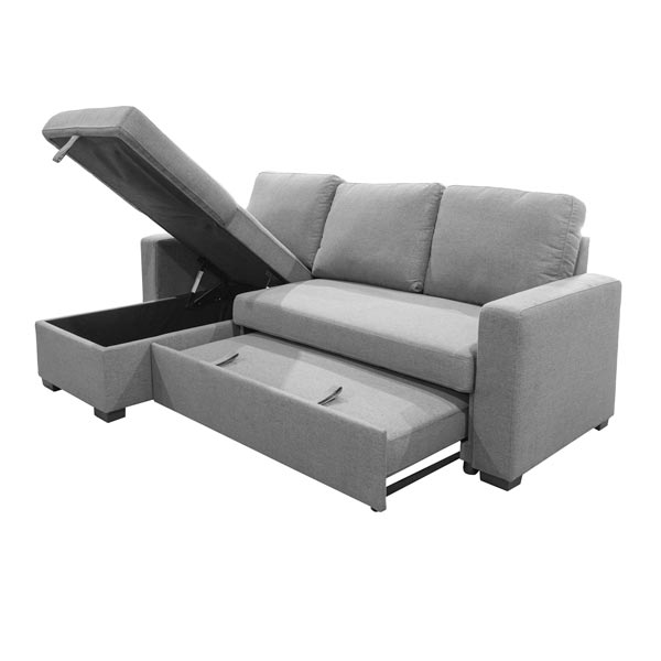 ALLISON Sectional Sofa Reversible Chaise with Pull-Out bed